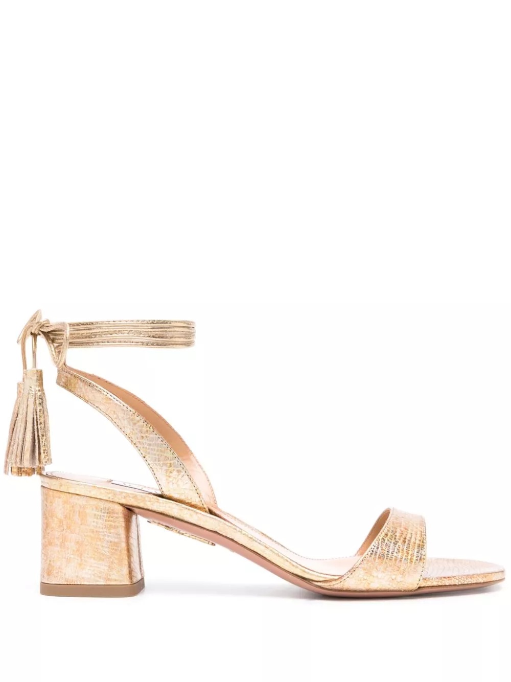 Aquazzura Alu 50mm metallic-finish sandals Women 0121