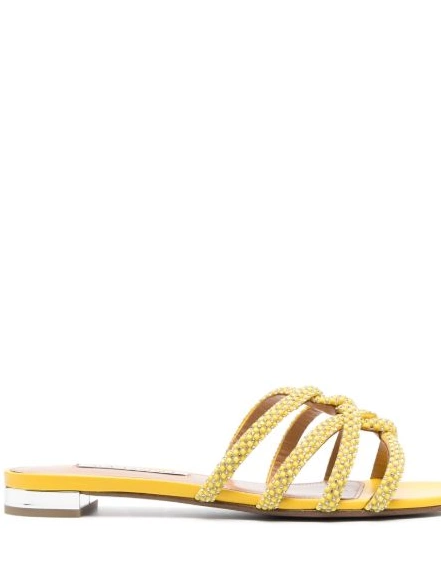 Cheap Women flat Aquazzura crystal-embellished sandals 0218