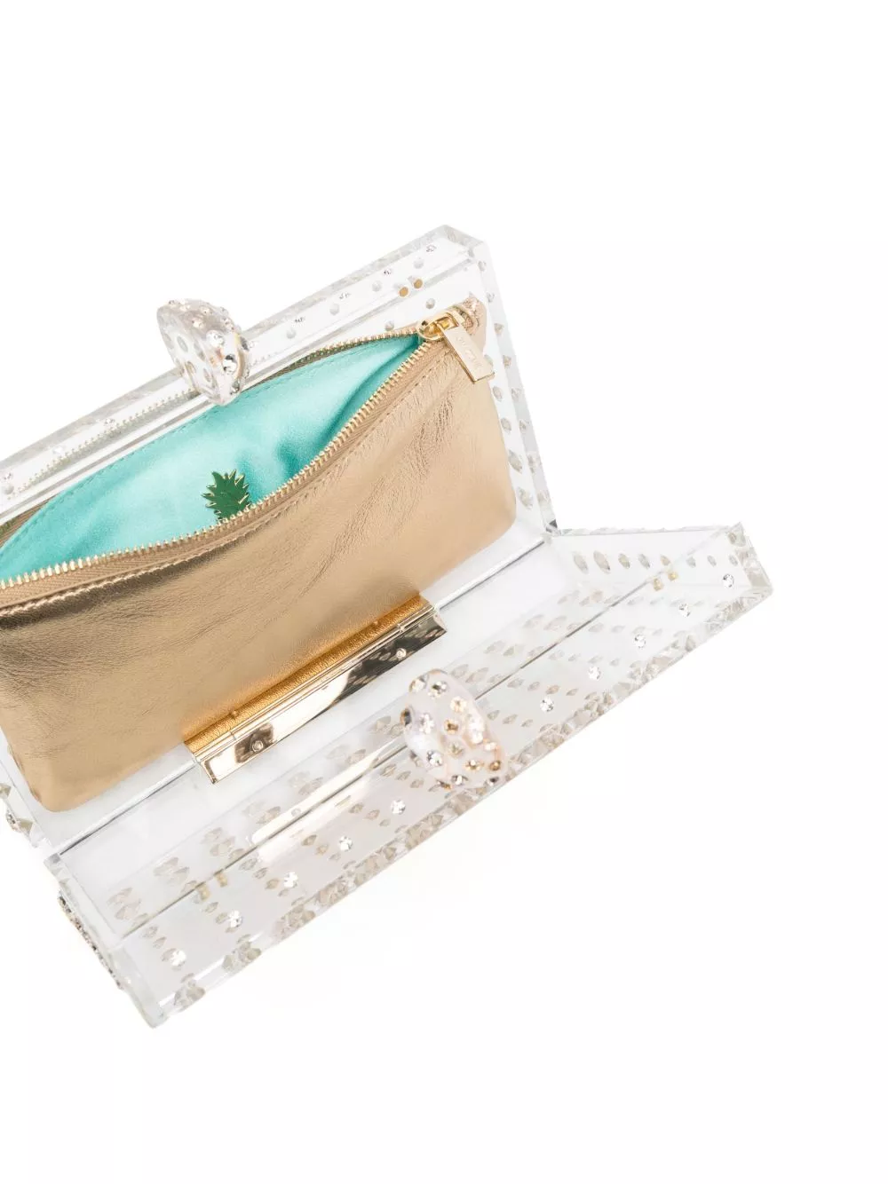 Cheap Aquazzura crystal-embellished transparent clutch Women 0205