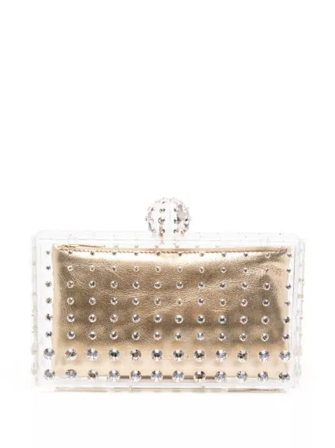 Cheap Aquazzura crystal-embellished transparent clutch Women 0205