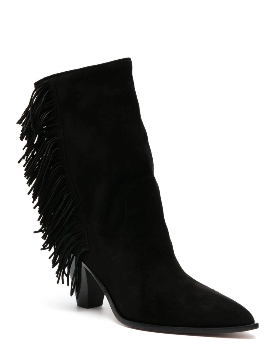 Affordable 75mm boots Aquazzura ankle fringe-detail Women 0215