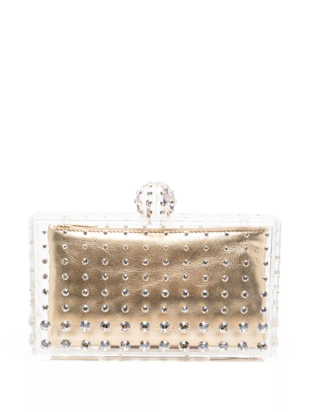 Cheap Aquazzura crystal-embellished transparent clutch Women 0205