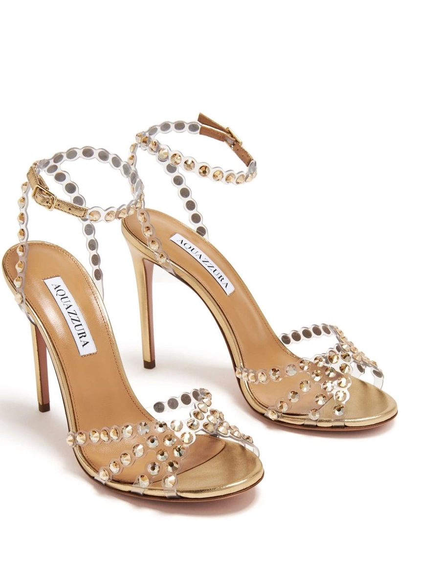 Affordable sandals Aquazzura Women Tequila crystal-embellished 105mm 0214