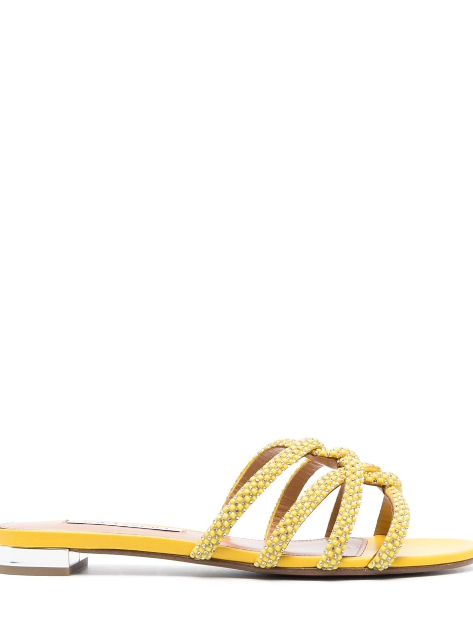 Cheap Women flat Aquazzura crystal-embellished sandals 0218