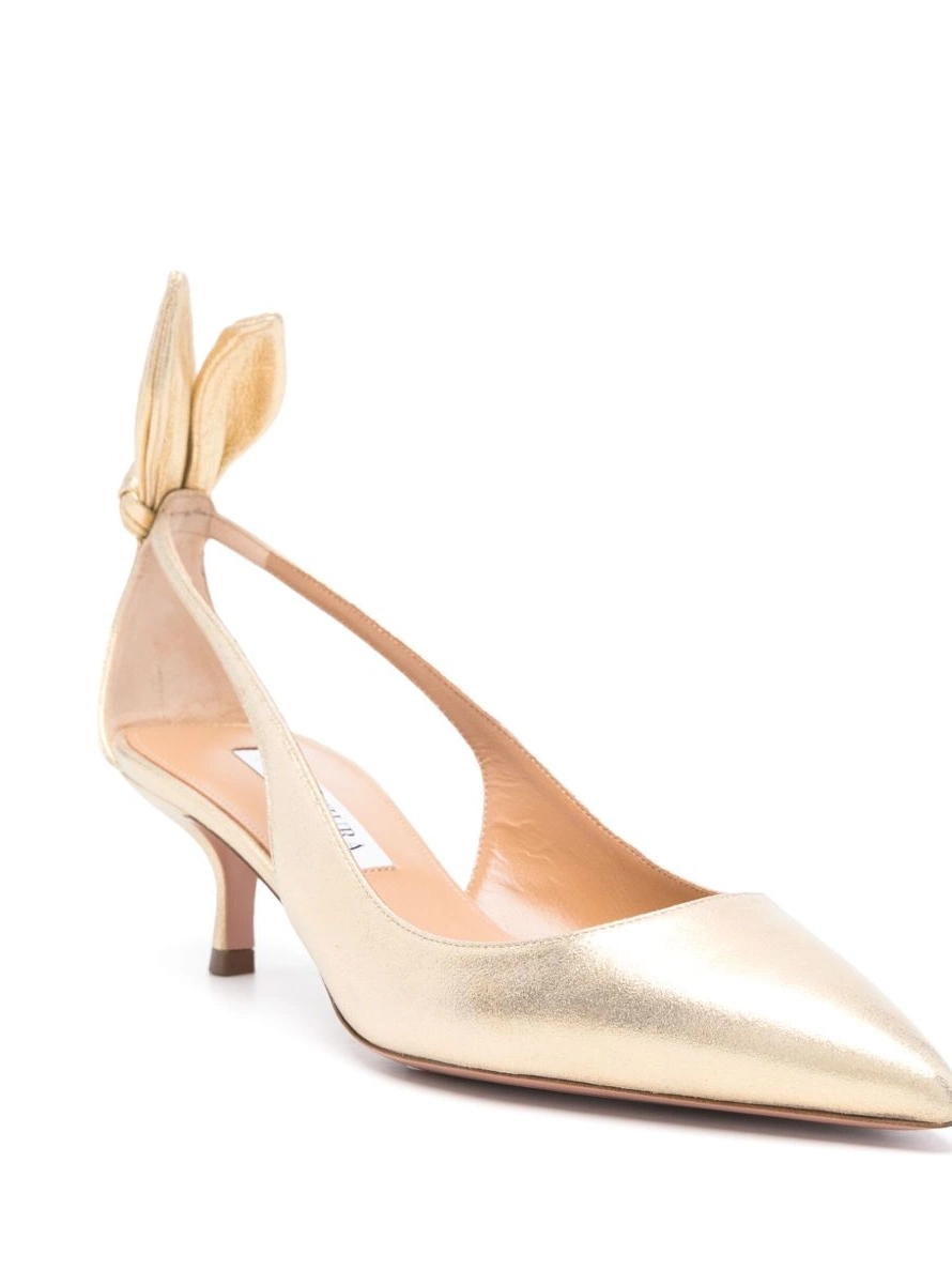 Affordable Aquazzura Women leather pumps 50mm bow-detail 0222