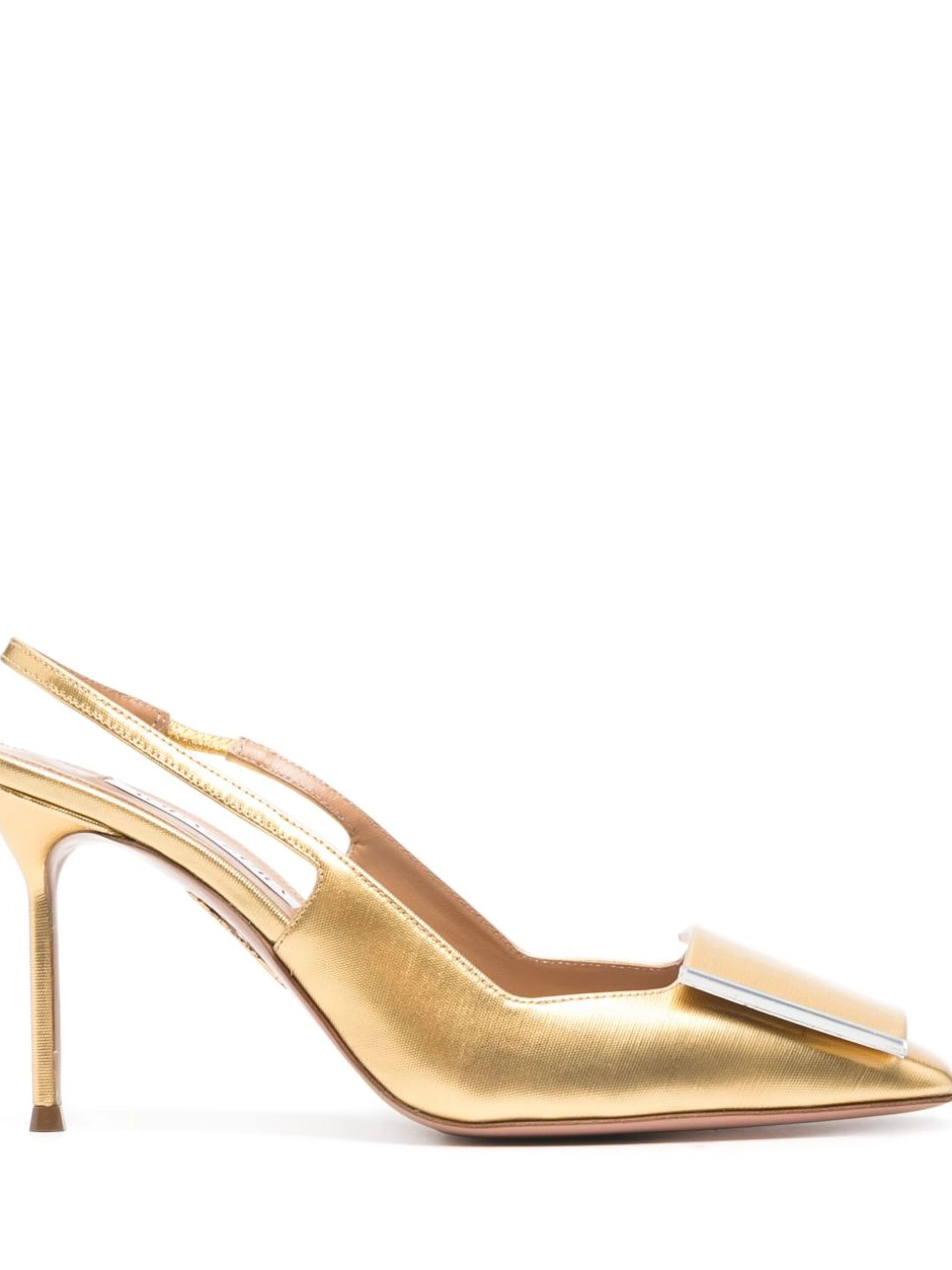 Affordable 100mm Aquazzura pumps Women metallic-leather 0223