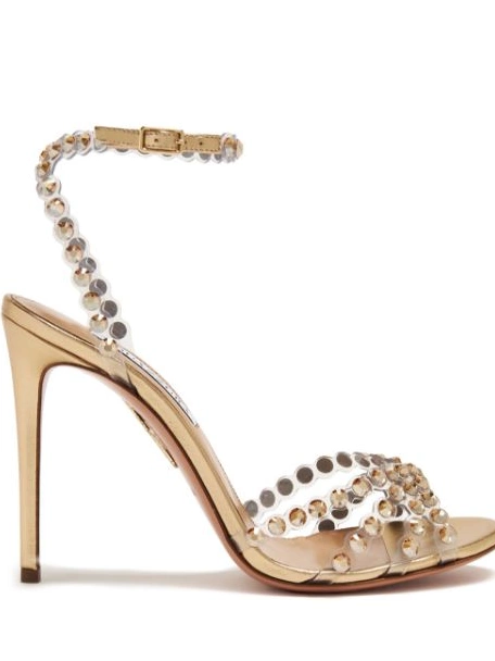 Affordable sandals Aquazzura Women Tequila crystal-embellished 105mm 0214