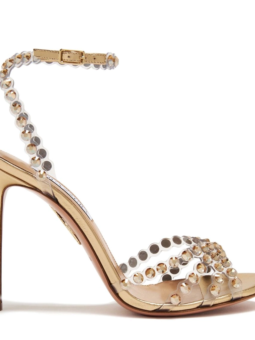 Affordable sandals Aquazzura Women Tequila crystal-embellished 105mm 0214