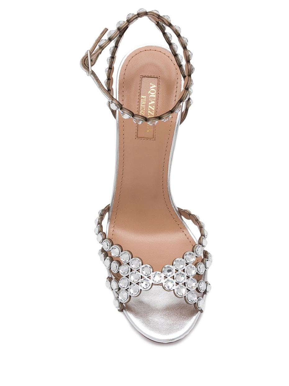 Affordable embellished Women crystal Aquazzura sandals 105mm Tequila 0224